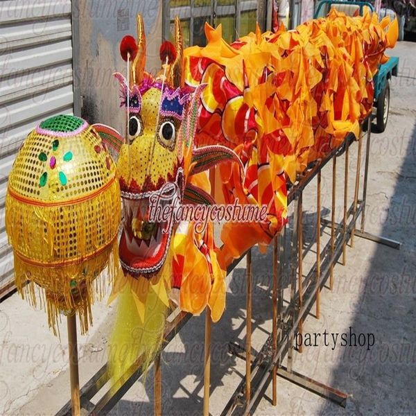 Dragon Costume Jaune taille 6 # 5 5m enfant folk SILK parad smart china Mascot Performance décor jeu sport Ornamen Toy vacances Christm309s