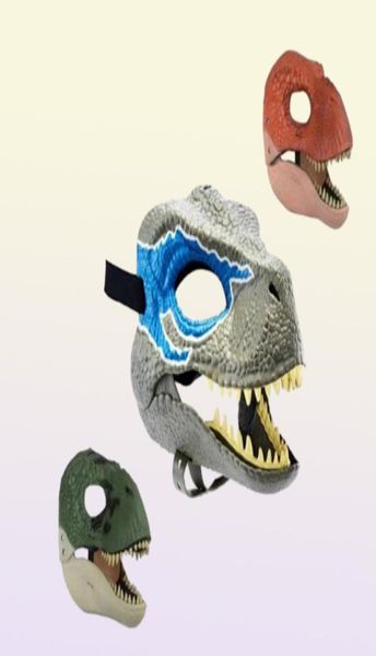 Dragon Dinosaur Jaw Mask Open Mouth Latex Horror Dinosaur Headgear Dino Mask Halloween Party Cosplay accessoires effrayés Maskgc13908049990