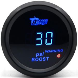 DRAGON GAUGE 2 inch 52MM Boost Turbo Meter Zwarte Kleur Digitale Blauwe Led -15-30PSI241y