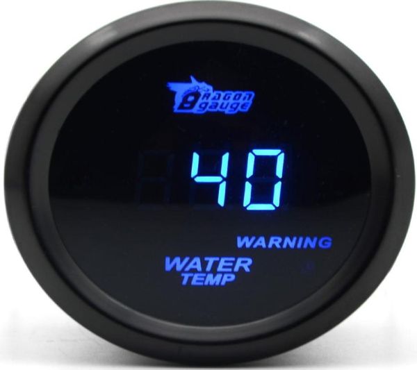 DRAGON GAUGE Indicador de temperatura del agua, 2 pulgadas, 52MM, Color negro, Digital, Led azul, 40150 C3524824