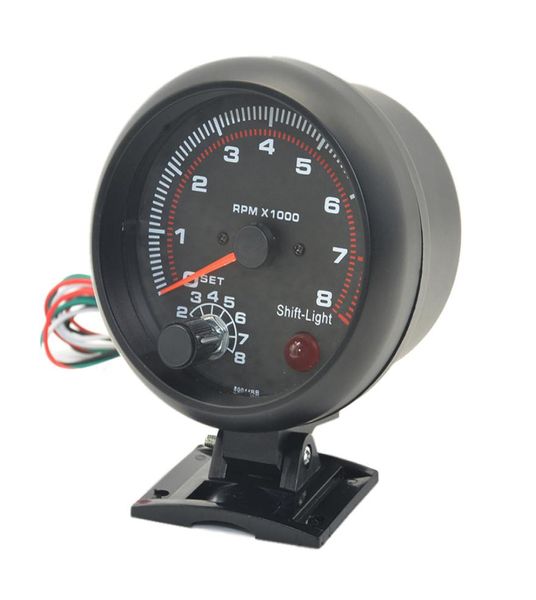 Dragon Gauge – tachymètre à lumière noire blanche pour voiture, 375 pouces, 95mm, 08000 tr/min, pour cylindre 468, fonction d'avertissement, 4366547