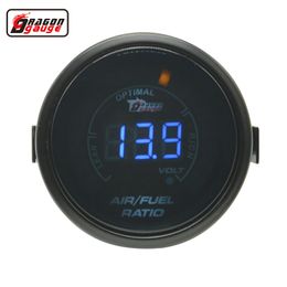 Dragon Gauge 52mm Digita Noir Lunettes De Soleil De Voiture Numérique 20 LCD Air Carburant Ratio Jauge Compteur Avec Volts Jauge Compteur