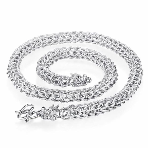 Collier tête de dragon plaqué or tissu givré Dragon collier homme ornement plaqué argent lanterne collier tête de dragon