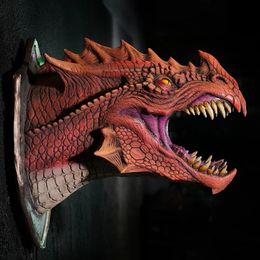 Dragon Legends Prop 3d Wall Mounted Dinosaur Sculpture met LED Light Wall Art Sculpture Wall Art Home Decor 240523