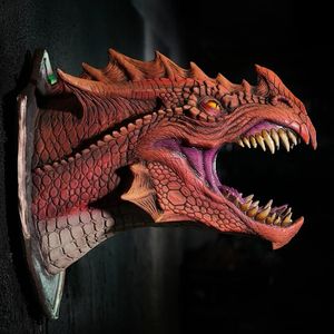 Dragon Legends Prop 3d Sculpture de dinosaure murale 3D avec une lumière LED Mur Art Sculpture Mur Art Home Decor 240523