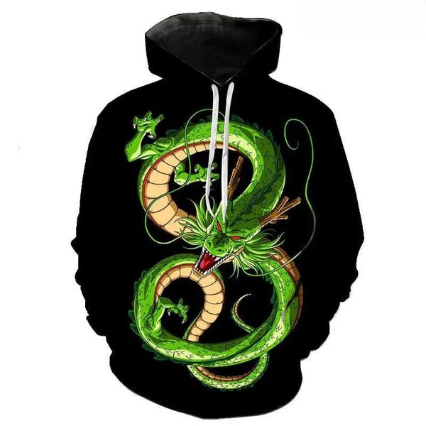 Dragon Pattern Anime Hip Hop Sweat à capuche Y2k Grande Taille Hiver Manches Longues Pull à Capuche Hipster Street Wear Gym Sweat 240109