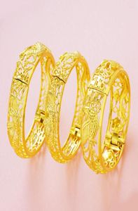 Dragon Phoenix Bracelet Brangle pour femmes Lady Wedding Party Daily 18k Jaune REMPLAGE DUBAI BIJELRIE DE FOCH