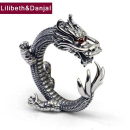 Dragon Ring 100% Real 925 Sterling Silver Fashion Fine Jewelry Men Women Dumb Big Finger Wholesale Vintage Thailand 2024 GR40 240507