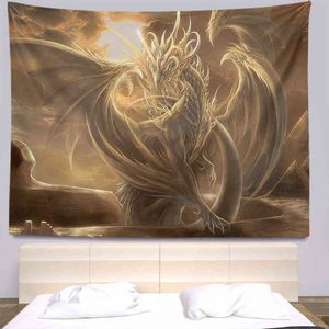 Dragon Tapisserie Grand Tissu Mur Tapis Bohême Décoration Anime Tapisserie Décoration De La Maison Tapis Esthétique Tapis Mur J220804