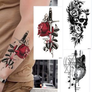 Dragon Waterproof Semi-tijdelijke tattoo-stickers voor mannen Arm Body Art Langdurige wateroverdracht Unisex Fake Animal Tattoos