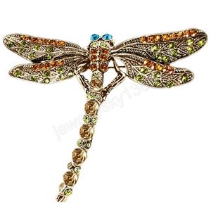 Broches libellule pour femmes, grande broche insecte en cristal, Vintage, épingle à revers, mode robe manteau, accessoires bijoux mignons