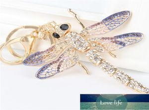 Dragonfly hanger Charm Rhinestone Crystal Purse Tas Beyring Key Chain Accessories Wedding Party Gift8997025