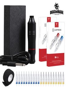 Dragonhawk Atom – stylo rotatif pour tatouage, mitrailleuse avec 20 cartouches d'aiguilles, enveloppe de poignée D30223767153