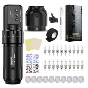 Dragonhawk Fold Pro Wireless Tattoo Kit Adjustable Strokes Tattoo Machine Cartridge TZ-032