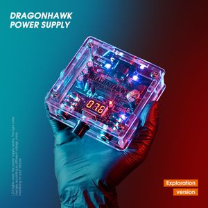 Dragonhawk tatouage alimentation cadre Transparent lumière colorée écran LCD 1.5A sortie transformateur de puissance P114