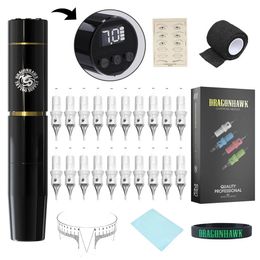 Dragonhawk – Kit de tatouage sans fil, Machine de maquillage Permanent, cartouche d'aiguilles, fournitures de tatouage, TZ-208