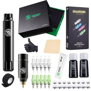 Dragonhawk Wireless Tattoo Kit S12 Rotary Pen Machinegeweer Batterij Cartridge Naalden TZ-083LY