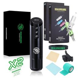 Dragonhawk X2 Pen Hoge capaciteit batterijlichaam Draadloze tattoo-machine Art Permanente accessoires voor tattoo-benodigdheden voor beginners 240227