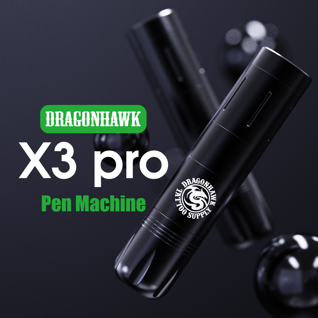 Dragonhawk X3 Pro Wireless Tattoo Pen Professional Rotary Motor Machine WQP-203
