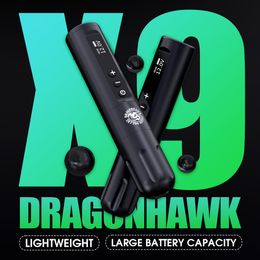 Dragonhawk X9 draadloze tattoo-pen 3400mAh batterij Professionele roterende motormachine WQP-205