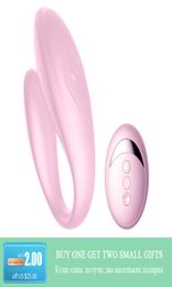 DRAIMIOR Doublehead vibrateur 10 vitesses en forme de U stimuler le clitoris du vagin pour les femmes Masturbation télécommande sans fil sex toy1457566