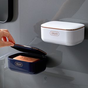 Vidange porte-savon Flip boîte à savon accessoires de salle de bain boîte de rangement tiroir plateau étagère murale Perforation libre 220808