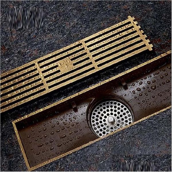 Drains Antique Laiton Carré Plancher Salle De Bains Douche Linéaire Européenne Drain Fil Crépine Art Sculpté Er Déchets Égouttoir G50 Drop Livraison Dhybn