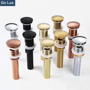 Drains Basin Sink Pop Up Valve For Bathroom Stopper Bath Fixture Brass Set Black Chrome Washbasin Bounce Filter 230414