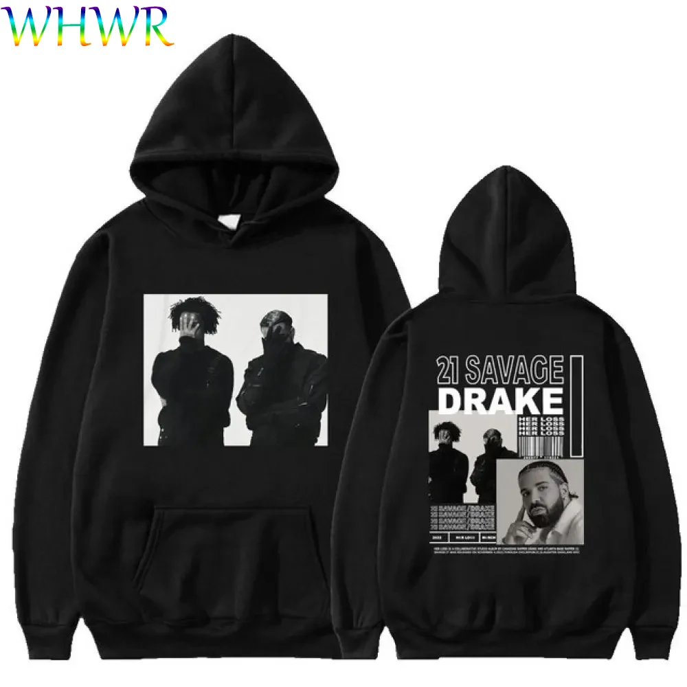 Capuz de Drake para homens capuz vintage Streetwear Y2K Pullovers vintage Rapper Sweothirshirts de lã de lã com capuz