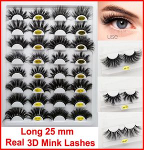 Dramatisch lange 25 mm 3D mink wimper Echte mink wimper pluizige natuurlijke 5d valse wimpers dikke wimpers dikke wimpers volumny eye make -up handmade1384657