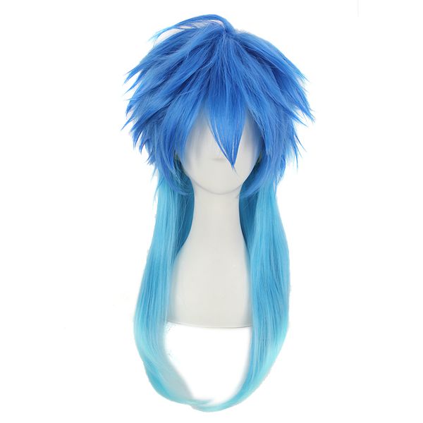 Meurtre dramatique Seragaki Aoba Cosplay perruque Ombre bleu résistant à la chaleur perruques synthétiques + bonnet de cheveux