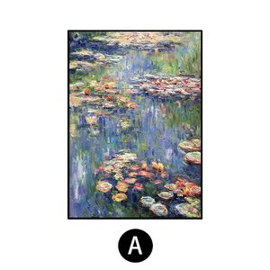 Teken Decoratief schilderij Handgemaakte Monet olieverfschilderij van waterlelies Woonkamer Restaurant Ingang Beroemde Klassieke Wall Art Decor Kleur Compleet