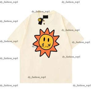 Draw Shirt Yellow Man Retro Smiley Face Letters Sweat-shirt Fear's Fear of Ess Tshirt Tend Trend Top High Designer Drawdrew Shirt Trend Summer Short 846