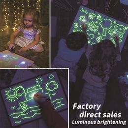 Dessiner avec la lumière amusante planche à dessin jouets fournitures de peinture bébé jouets magie dessiner éducatif créatif maison lumineux main tableau d'écriture
