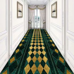 Traw-Bridge Corridor Halway tapis vert Green Path 3d Carpet Salon Room Aison Tapis Kids Play Play Mat Home Decor Chadow Kitchen Tapis