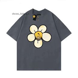 Drawtrew shirt bay shirt heren designer gezicht zomertrekking haikyuu dames tee losse tops round nek drew hoodie bloemen hoed klein geel gezicht 833