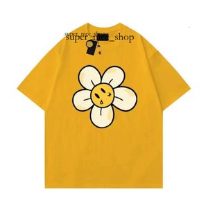 Drawdrew Shirt Bay Shirt's Designer Men's Face Summer Draw Haikyuu Women's Tee Tee Loose Tops Round Cou Drew Sweat à capuche Floral Small Yellow Face 779