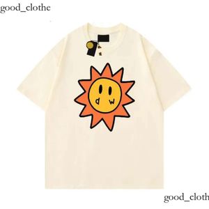 Drawdren Shirt Men Designer T-shirt Smiley Sun Playing Cards Tee Womens Graphic Tshirt Summer Trend SHEEVE CAS CAS des chemises High Street House House Men's Draw Shirt 992