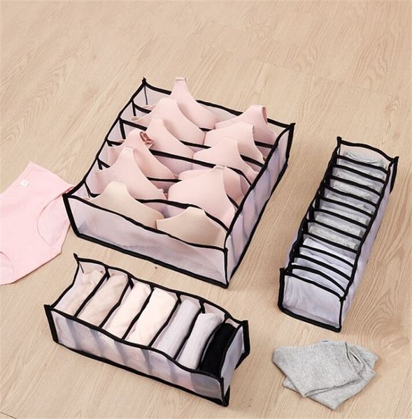 Type de tiroir Soutiens-gorge Boîtes d'emballage Fournitures pour la maison Adulte Sous-vêtements Sous-vêtements Chaussettes Noir Gris Boîte de rangement Nouvelle arrivée 6 5ly3 J2