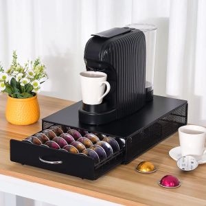 Tiroirs 40 tasses café Nespresso capsule tiroir porte-café pod rangement de rangement en acier inoxydable Vertuo Line Stand Organisation