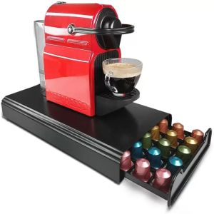 Laden 50 stuks Koffiecapsule-organizer Opbergstandaard Laden Capsules Houder voor Nespresso-capsuleplanken Ijzeren rek