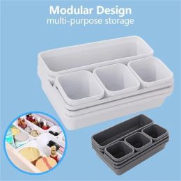 Tiroirs 8PCS / SET SORDRES Boîtes en plastique de stockage Boîtes de rangement divisé multifonctionnelles Organisateur de maquillage Organisateur de bureau Plateau de rangement du tiroir