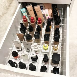 ANON Ensemble de séparateurs de tiroirs DIY pour ALEX 5 et 9 tiroirs en acrylique personnalisable dans le tiroir pour rangement de maquillage, séparateurs réglables