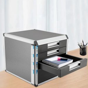 Laden Desktop Legering Opbergdoos Lade Organizer Box Container Bureau Plank Rek Kast Bestandsboek Document Kantoororganisator