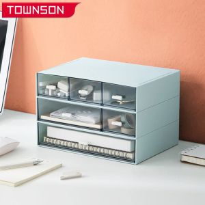 LADERS Office Desk opbergdoos Compartiment Lade Type Cosmetische opslagcase Bureau Organisator Make -up organisator Desktopopslaglade