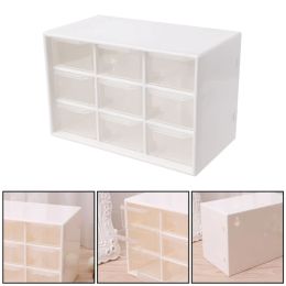 Dusineurs Armoire de rangement en plastique, bac de maquillage de bureau, boîte à bijoux, 9 tiroirs