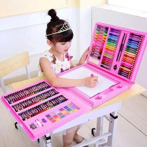 TAKKOMST SET SET KINDEREN KUNSTEN PAKKETSet Watercolor Pencil Crayon Water Pen Tekentafel Doodle Leveringen Kid Educatief speelgoed 240112