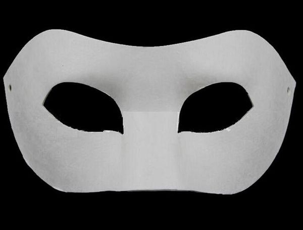 Planche à dessin solide blanc bricolage Zorro papier masque masque blanc pour les écoles remise des diplômes nouveauté Halloween fête masque de mascarade wa3735