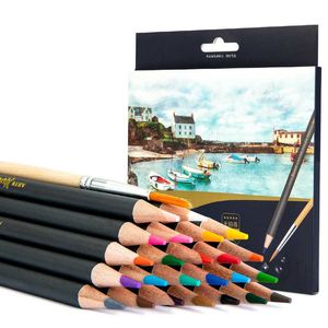 Tekening gekleurde potloden waterverf potlood kunst set school schilderij benodigdheden met aquarel borstel 24/36/48Colors