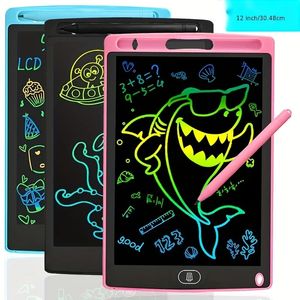 Fournitures de peinture de dessin Tablette d'écriture de tableau électronique de 12 pouces pour enfants Écran coloré Doodle Effaçable et réutilisable numérique 231128